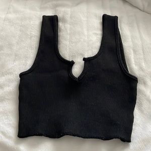 Womens Cotton candy LA ribbed crop top